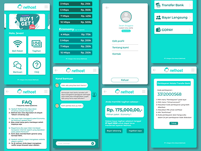 Nethost App app design design app green service ui