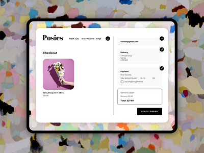 002 #DailyUI - Payment Screen branding dailyui dailyuichallenge design e commerce webiste florist website florists flowers pattern design payment screen ui ui design user interface ux webdesign