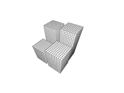 Cross-hatched Cuboid 3d geometric illustration line svg