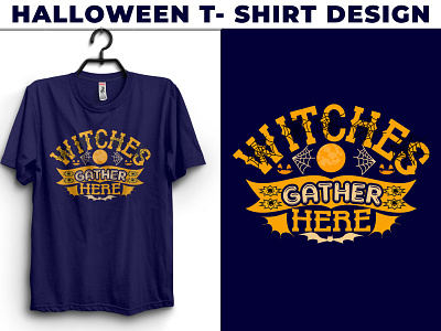 witches gather here t-shirt design art branding design gather halloween spider t shirt t shirt design type typography vector witcher witches