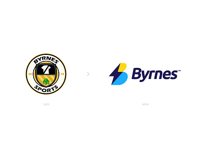 Byrne's Sports - Logo redesign brand design brand identity brand identity design branding font letter b logo lettermark lightning bolt lightning logo logo logo design mark mark logomark brandmark mark symbol icon monogram sports logo sportswear typography ui uxui