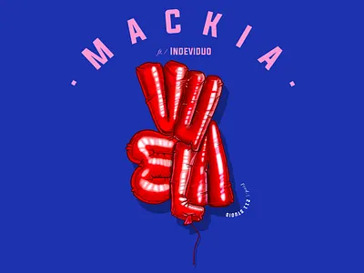 VUELA BY MCKIA balloons blue design hiphop illustration lable lettering letters music photoshop red release