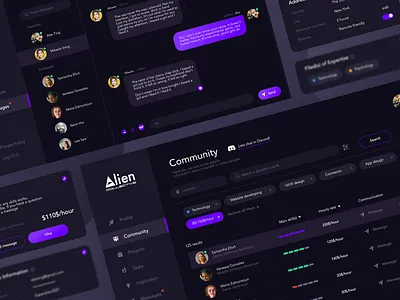 Alien Community uiux design app designer dark mode dark theme dark theme ui dark ui uiux uiux designer uiuxdesign uiuxdesigner webdesigner website