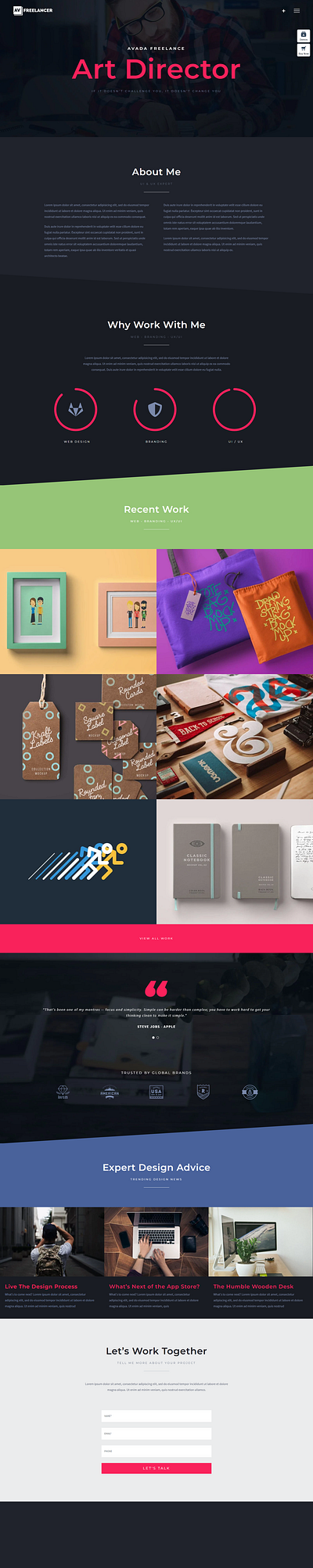 Avada Freelancer WordPress Theme blog design design illustration theme web design website wordpress theme