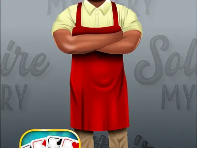 Solitaire Mystery - character design - grocer 2dgameart 2dgameartguru affinity designer affinitydesigner character design characterdesign game art vector vector art