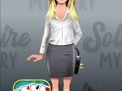 Solitaire Mystery - character design - blonde 2dgameart 2dgameartguru affinity designer affinitydesigner character design characterdesign game art vector vector art