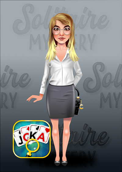 Solitaire Mystery - character design - blonde 2dgameart 2dgameartguru affinity designer affinitydesigner character design characterdesign game art vector vector art