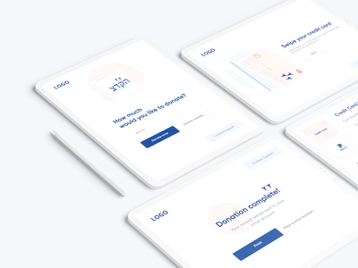 Donation Kiosk APP app design minimal ui web