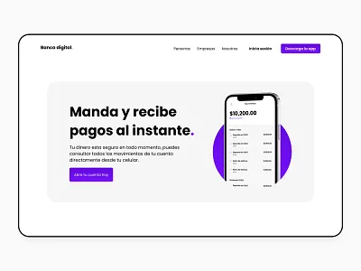 Digital Bank app bank digital banking finance finance app fintech landing mexico money money app ui ui design ux website