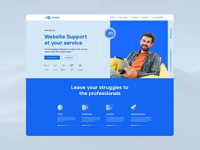 Lacarte Web Services Landing Website blue brand design happy landing logo seo service services ui ux web web design webdesign website