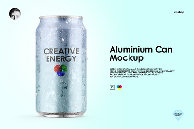 Aluminium Can Mockup adv aluminum beer branding can cola condensation design drink droplets energy free ice mockup photoshop product psd soda sparkle template