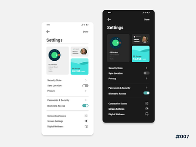 Settings Screen #DailyUI app card dailyui dailyuichallenge design flat graphic design minimal settings settings page settings ui ui ux