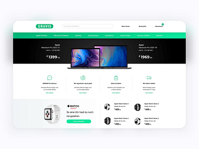 Webshop Gravis Redesign Concept concept designer germany green onlineshop redesign shop sketch tech ui uidesign ux visual design webshop xd