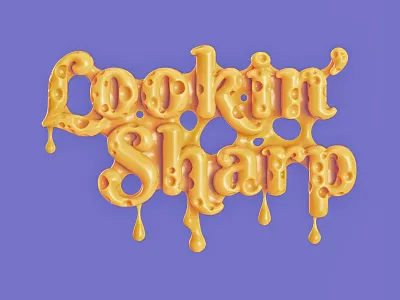 Lookin' Sharp 3d 3d type cheese cinema4d dripping drippy foodtype lettering melting punny sharp cheddar swiss cheese typography yummy