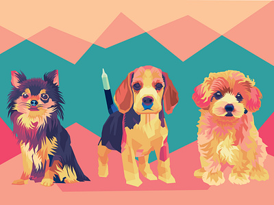 little dog in wpap pop art amazing animal art artwork colorful dog dogs illustration little pet pop art popart popular portfolio portrait portrait art portrait illustration poster print wpap