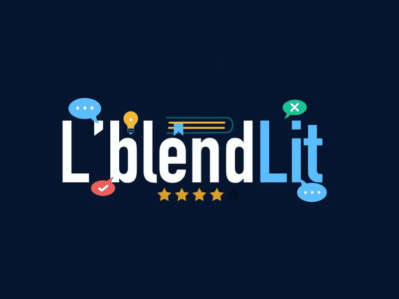 L'blend - L'blendLit 2d after effects animation books coworking coworking space creative discussion illustration logo logo animation loop meeting minimal motion motion design read reading review