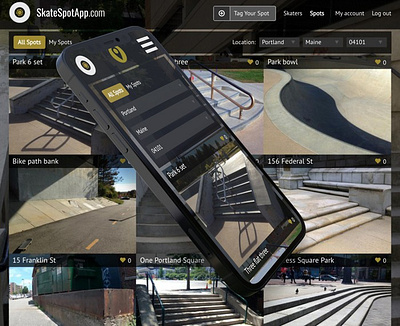 SkateSpotApp.com branding ui web app web ui