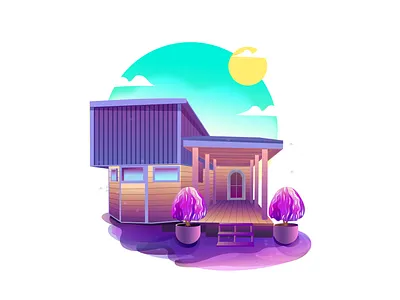CONTAINER HOUSE illustration illustration art vector