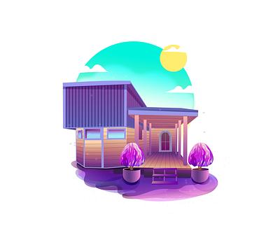 CONTAINER HOUSE illustration illustration art vector