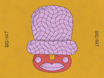 Big Hat bold bold color bright color bright colors color exploration cute art digital art digital drawing hat illustration illustrator old lady outline pink stipple typography wave wavey woman yellow