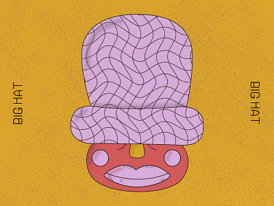 Big Hat bold bold color bright color bright colors color exploration cute art digital art digital drawing hat illustration illustrator old lady outline pink stipple typography wave wavey woman yellow