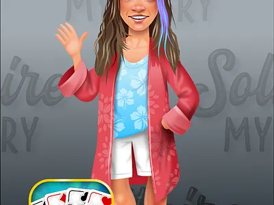 Solitaire Mystery - character design - teen 2dgameart 2dgameartguru affinity designer affinitydesigner character character design characterdesign gameart vector vector art