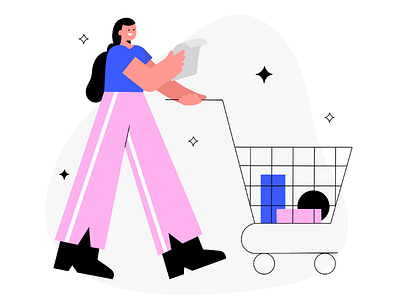 Shopping app illustration cart freelancer illustration landing page illustration offline shopping onboarding illustration retail shopping shopping cart ui ui illustration uiux ux uxui web illustration website illustration