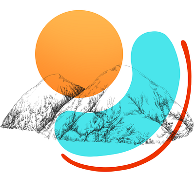 Mountain Sun design illustration landscape mountain sun