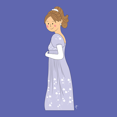 Daphne Bridgerton bridgerton character costume design flat girl character historical illustration inspiration minimal netflix people illustration regency vector victorian visual identity web