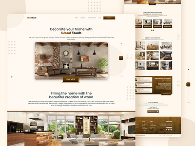 Woodtouch - Web UI 🔥🔥 2021 best of dribbble clean clean design concept dribbble popular furniture shop header interface landing page luxury ui ui kit web website website concept wordpress xd file download