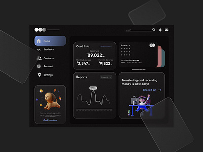 Internet Banking - Dashboard banking design glass glassmorphism illustration interface ui ui ux ux web