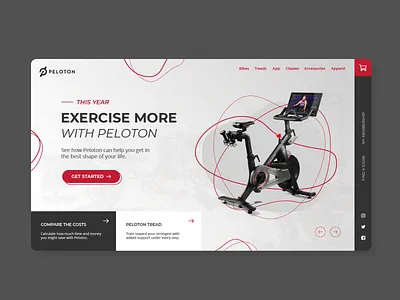 Peloton landing page clean concept design exercise homepage interface landing landing page minimal peloton product store ui uiux user experience user interface ux web web design website
