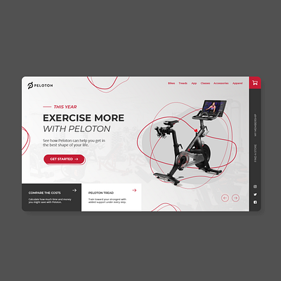 Peloton landing page clean concept design exercise homepage interface landing landing page minimal peloton product store ui uiux user experience user interface ux web web design website