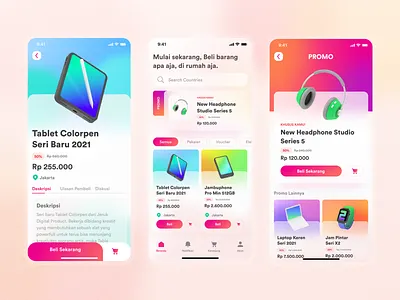 Ecommerce App app apps colors design ecommerce ecommerce app glass glassmorphism gradient headphone ui ui ux ux