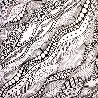 Traceries black and white bubbles doodles drawing illustration lines zentangle