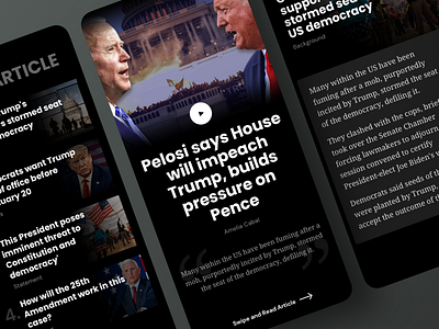 News App | Dark Theme 2021appdesign app design article page cards ui design mobile app mobile apps mobile ui uidesign uiux