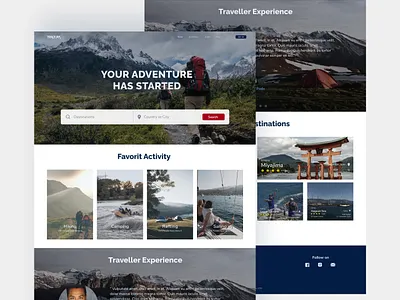 Traveling Website Design landing page nature travelling website design