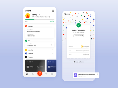 Data Locker App app design application confetti home mobile app mobile ui receipt ui