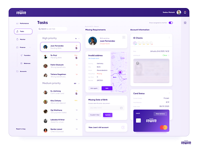 Task based interface concept dashboad desktop interface rewire software ui ux vector