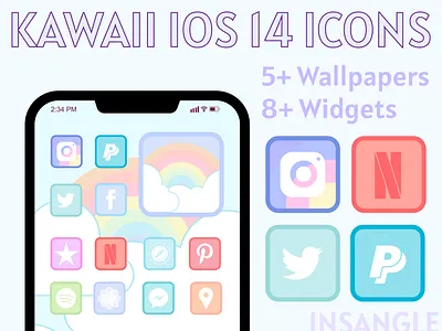 kawaii ios 14 app icons app icon design app icons app ios icon ios app ios14homescreen ios14icons kawaii minimal retro vector