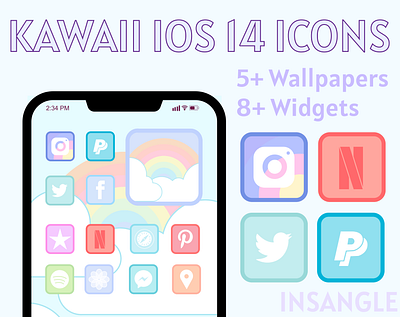 kawaii ios 14 app icons app icon design app icons app ios icon ios app ios14homescreen ios14icons kawaii minimal retro vector