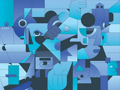 Gathering abstract character flat gradient icon illustration illustrator logo mascot minimal simple