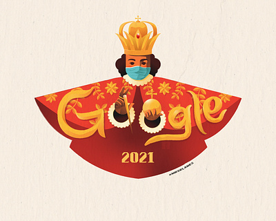 Sinulog Google Doodle 2021 2021 2021 design adobe illustrator character design concept art drawing google doodle illustration sinulog stay safe vector wear a mask