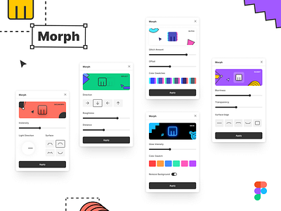 Morph | Figma Plugin effects figma glass glassmorphism glitch morph neon plugin plugins reflection shape skeuomorph skeuomorphism