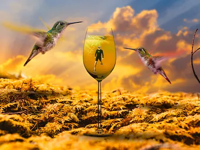 The Man Inside The Glass || Photo Manipulation birds editing image editing image manipulation manipulate manipulation nature photo edit photo editing photograhy photograph photos photoshop photoshop art sky sunset sunshine