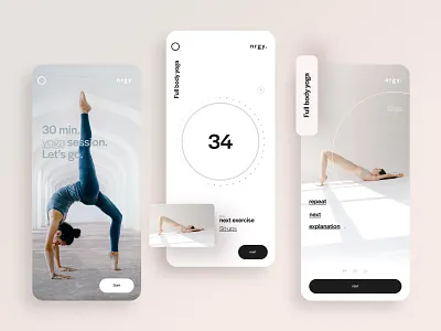 UI design for a sport and meditation app 🏃🏽‍♀️ app colors design design app designer graphicdesign sportapp typography ui uidesign uidesigner uidesignpatterns uiux ux visual design