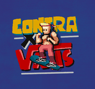 Contra x Vans arcade character design covid game art gaming icon illustraion minimal nes nintendo nintendo 64 nintendoswitch pixelart procreate retroart retrogame sneaker typography vans vector