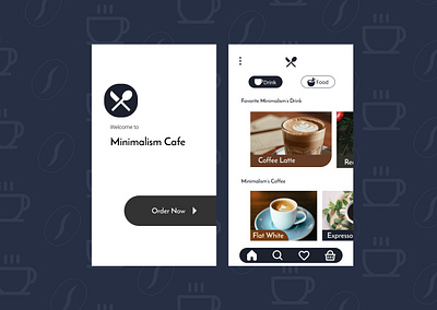 Minimalism Cafe App app coffee coffeeshop design minimal ui