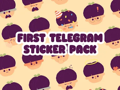 Sticker Pack branding cute design graphic happy illustration kawaii kawaii art kid minimal pastel people portrait sticker telegram