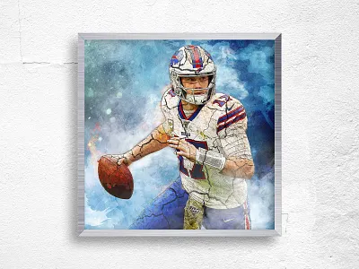 Josh Allen of Buffalo Bills - Sports Manipulation art canvas manipulation photoshop photoshop art sports wall wall art